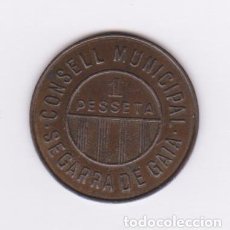 Monedas locales: MONEDAS GUERRA CIVIL - SEGARRA DE GAIÀ - TARRAGONA - 1 PESETA - S/F. - (CU) PG-228 (MBC). Lote 320686358