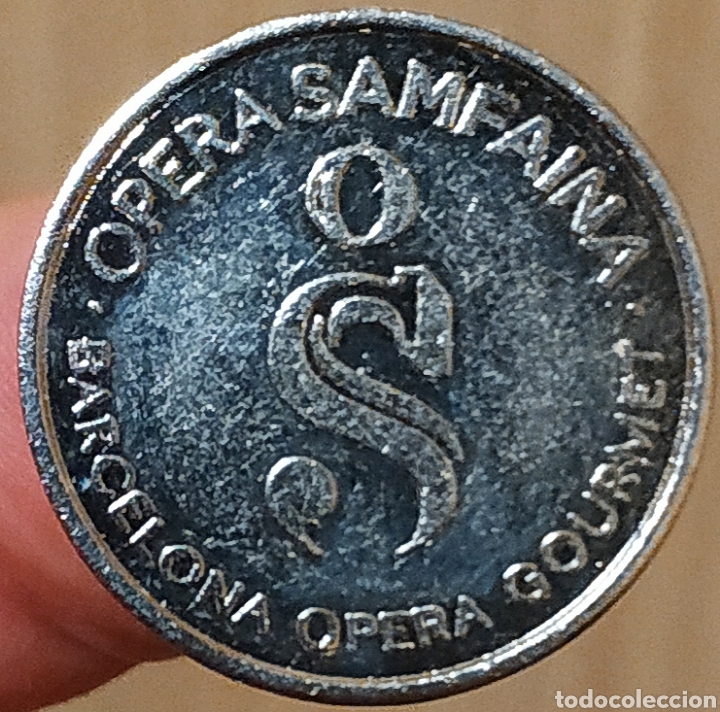 Monedas locales: Ficha/token publicitario del Restaurante Opera Samfaina - Barcelona - Foto 1