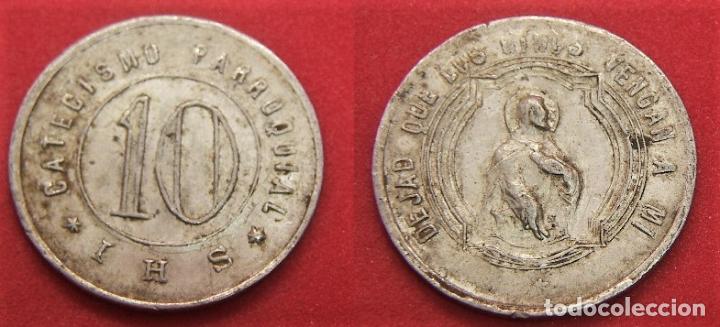 Monedas locales: FICHA DE CATECISMO PARROQUIAL 10 CENTIMOS - Foto 1