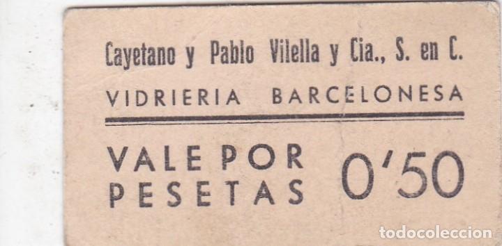 Monedas locales: VALE DE 50 CENTIMOS DE VIDRIERIA BARCELONESA - Foto 1