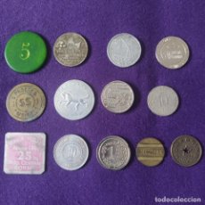 Monedas locales: 13 FICHAS DIFERENTES. MONEDAS DE MERCADOS. EMPRESAS. EVENTOS. COOPERATIVAS.. Lote 344259868
