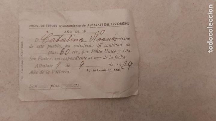 Monnaies locales: Vale plato umico albalate del arzobispo teruel 1939