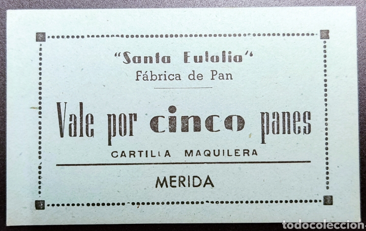 Monedas locales: Vale De Pan - Santa Eulal&iacute;a - Merida - 5 panes - Foto 1