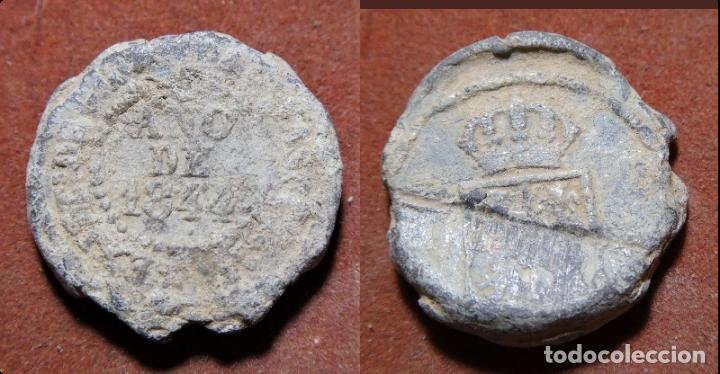 Monedas locales: Precinto o marchamo de plomo 1844 - Foto 1