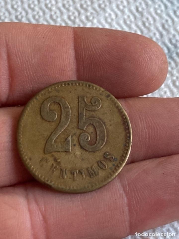 Monedas locales: Antigua ficha de 25 c&eacute;ntimos - Foto 1