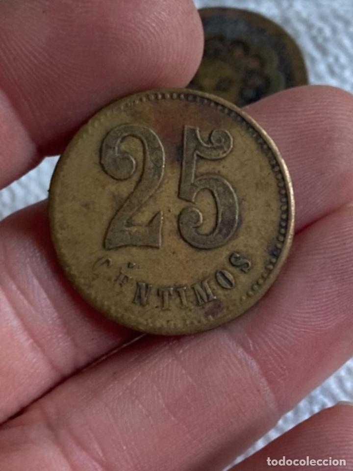 Monedas locales: Antigua ficha 25 c&eacute;ntimos - Foto 1