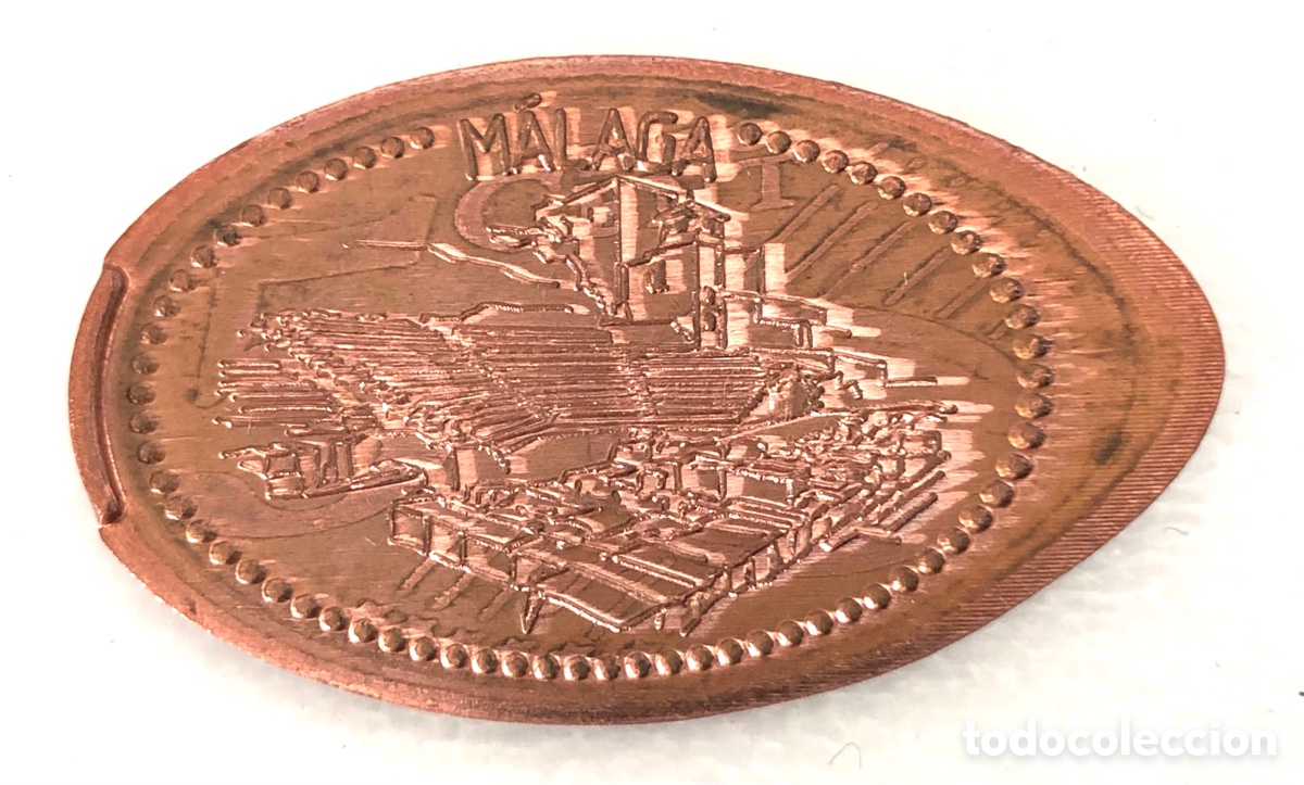 Monedas locales: Moneda elongada de M&aacute;laga- visi&oacute;n panor&aacute;mica - Foto 1