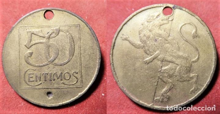 Monedas locales: FICHA DE 50 CENTIMOS A IDENTIFICAR mide 3 cm - Foto 1
