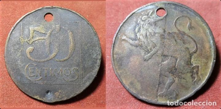 Monedas locales: FICHA DE 50 CENTIMOS A IDENTIFICAR mide 3 cm - Foto 1