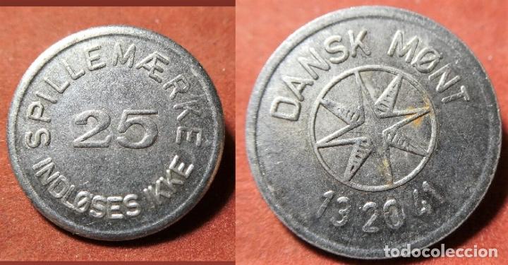 Monedas locales: Ficha Dinamarca , spillemarke 25 centimos - Foto 1