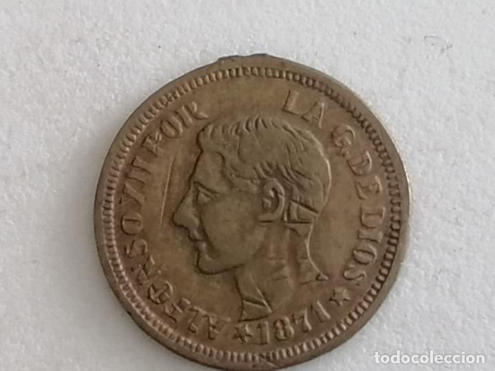 Monedas locales: FICHA ALFONSO XII 1871 - Foto 1