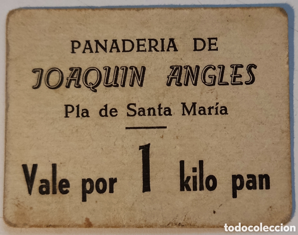 Monedas locales: Vale de la panader&iacute;a Joaqu&iacute;n Angl&eacute;s- 1 kilo de pan - Foto 1