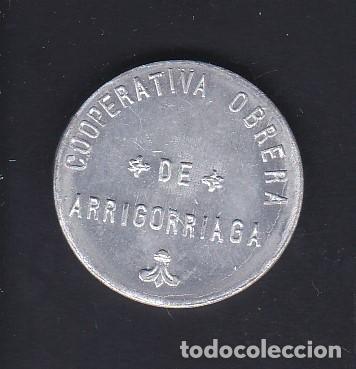 Monedas locales: FICHA DE 25 CENTIMOS DE LA COOPERATIVA OBRERA DE ARRIGORRIAGA (MONEDA) - Foto 2