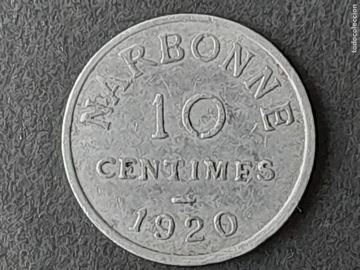 Monedas locales: Moneda de 10 centimes 1920 de la cambre de commerce de Narbone, - Foto 2