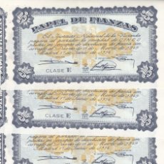 Monedas locales: 5 PAPEL DE FIANZAS 5 PESETAS INSTITUTO NACIONAL DE LA VIVIENDA 1954 - CONSECUTIVOS + MATASELLOS