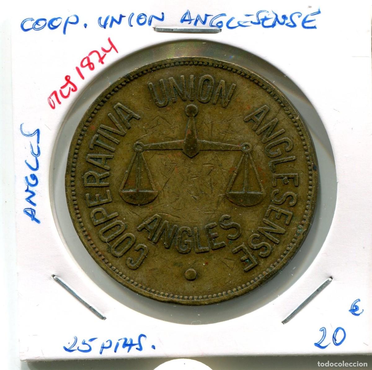 Monedas locales: 25 PESETAS COOP.UNION ANGLESENSE . ANGLES ( MES1874 ) - Foto 1