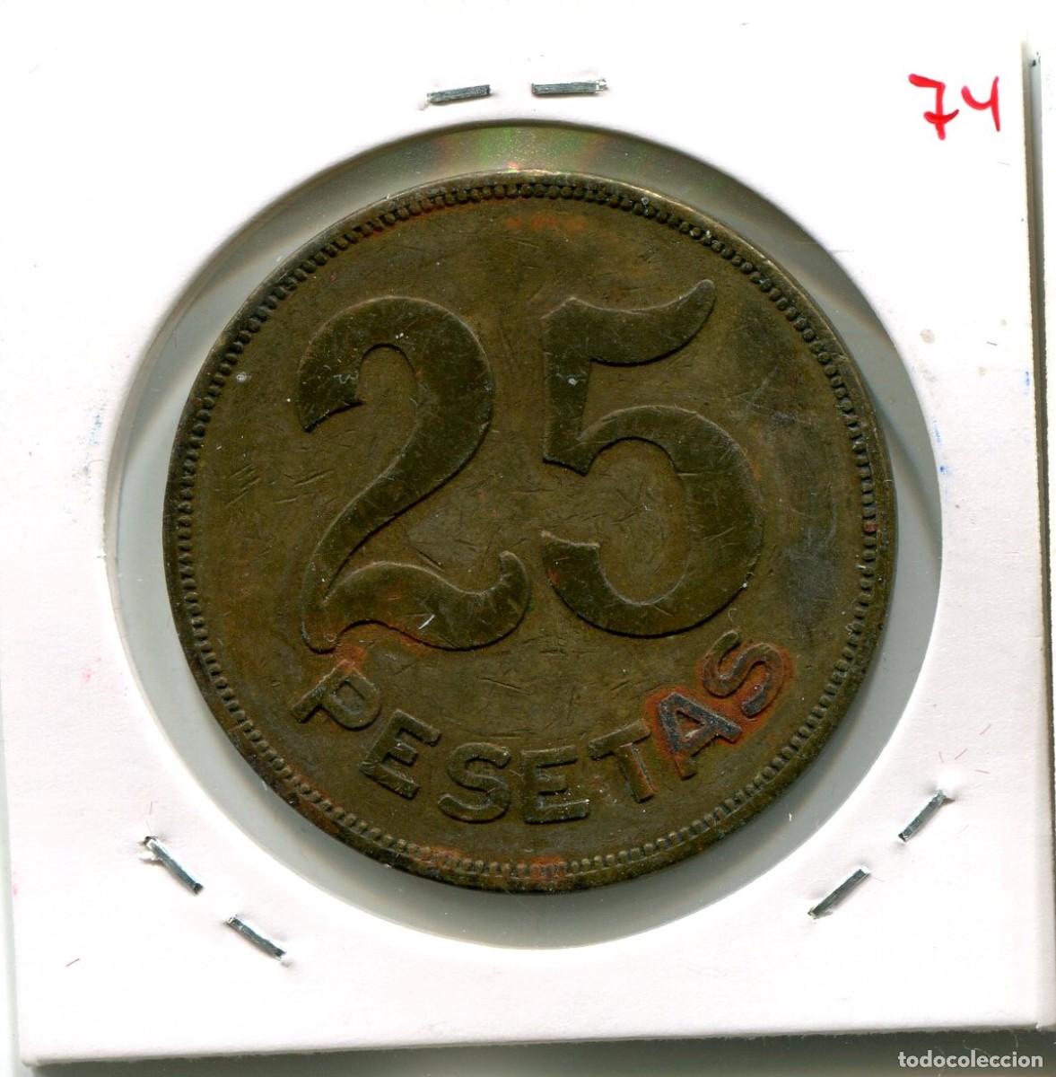 Monedas locales: 25 PESETAS COOP.UNION ANGLESENSE . ANGLES ( MES1874 ) - Foto 2