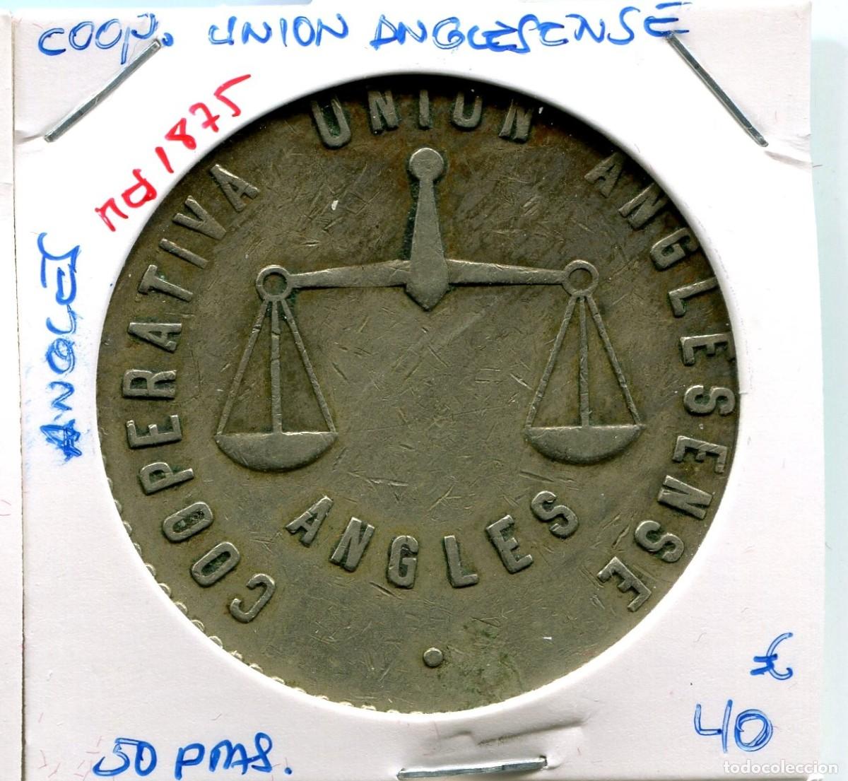 Monedas locales: 50 PESETAS COOP.UNION ANGLESENSE . ANGLES ( MES1875 ) - Foto 1