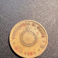 Monedas locales: FICHA. COOPERATIVA EL RELOJ. 5 CTMS. 1901. VER FOTOS