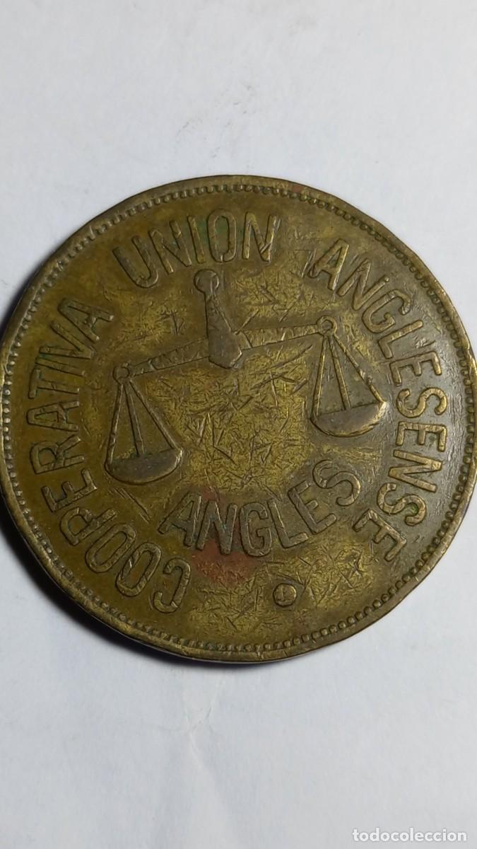 Monedas locales: ANGLES - 25 PESETAS COOPERATIVA UNION ANGLESENSE - Foto 2