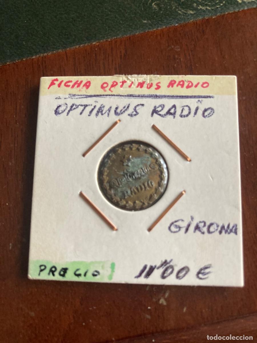 Monedas locales: Ficha Optimus Radio. Girona - Foto 1