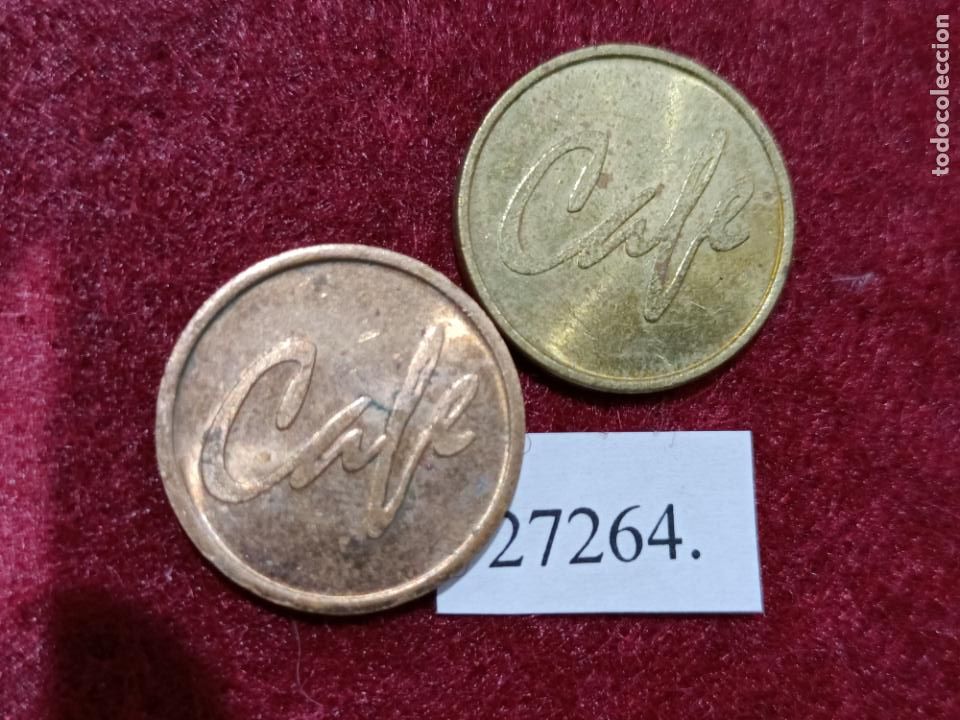 Moedas locais: ficha cafe, lote de 2, consumici&oacute;n, moneda de necesidad, token, jet&oacute;n