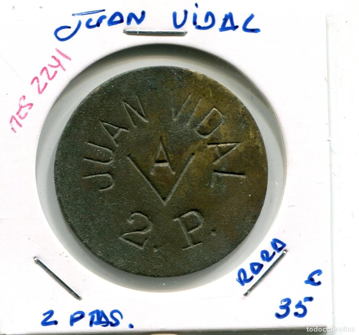 Monedas locales: 2 PESETAS JOAN VIDAL ( RARA ) ( MES2241 ) - Foto 1