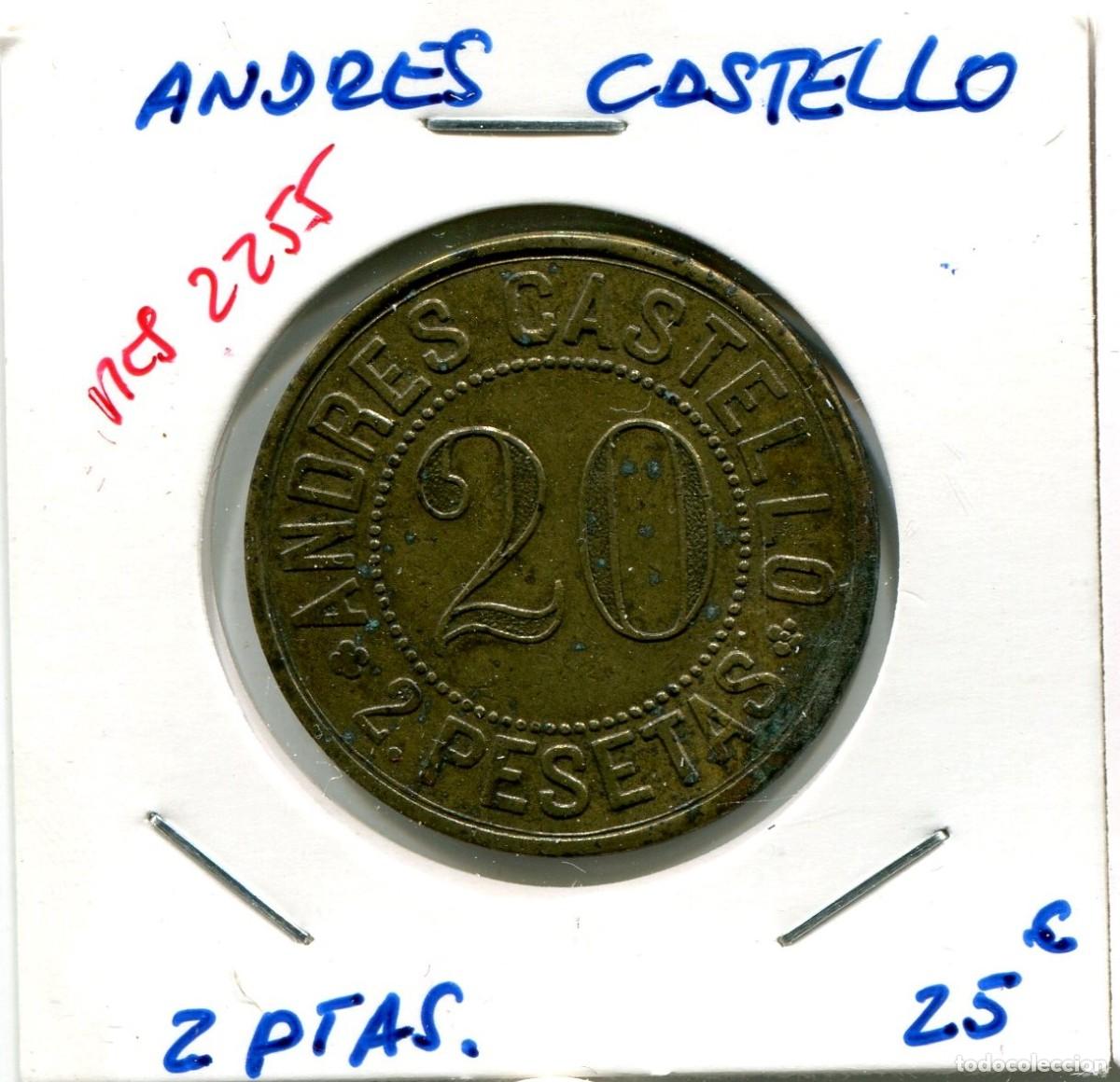 Monedas locales: 2 PESETAS ANDRES CASTELLO ( MES2255 ) - Foto 1