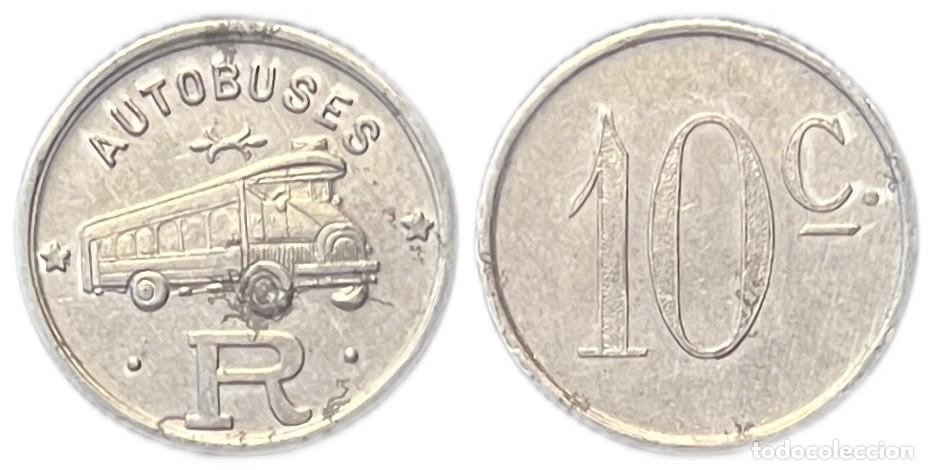 Monedas locales: ESPA&Ntilde;A. AUTOBUSES ROCA. BARCELONA. 10 C&Eacute;NTIMOS - Foto 3