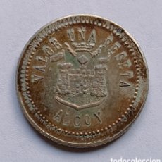 Monedas locales: *MUY RARA* FICHA ALCOY PESETA 1910 PLATA