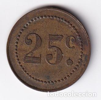 Monedas locales: FICHA DE 25 CENTIMOS SIN IDENTIFICAR (MONEDA) - Foto 2