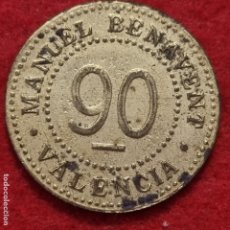 Monedas locales: ANTIGUA FICHA PUBLICIAD COMERCIAL MANUEL BENAVENT VALOR 5 PESETAS VALENCIA ORIGINAL M1329