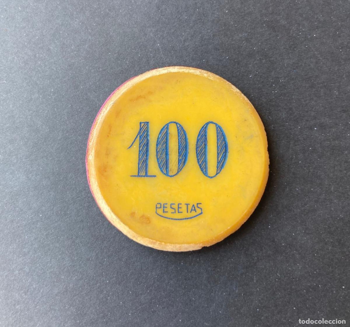 Monedas locales: FICHA DE CASINO CELULOIDE. 100 PESETAS. - Foto 1