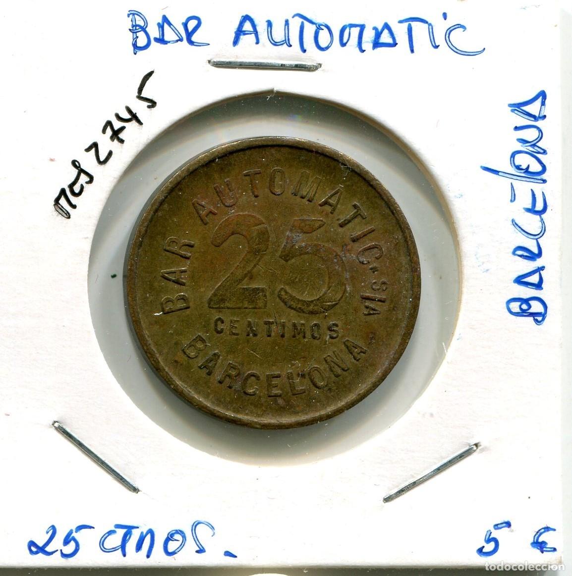 Monedas locales: 25 CENTIMOS BAR AUTOMATIC BARCELONA ( MES2745 ) - Foto 1