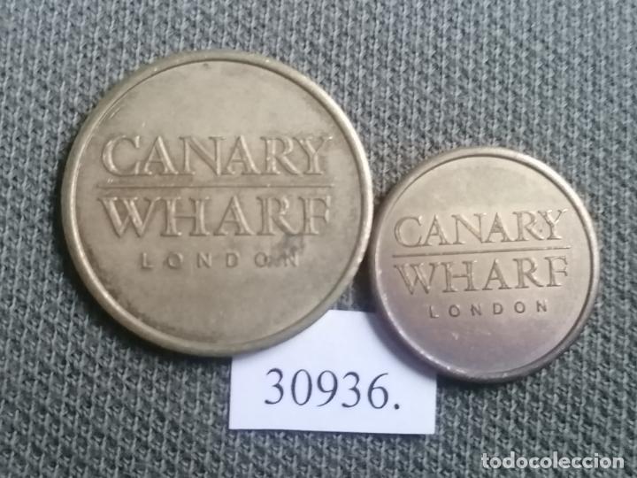 Monedas locales: fichas, lote de 2, token, jet&oacute;n - Foto 1