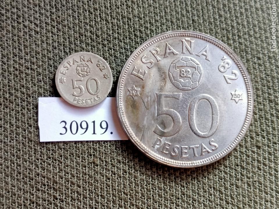Monedas locales: 50 pesetas, replica y moneda, 2 piezas - Foto 1