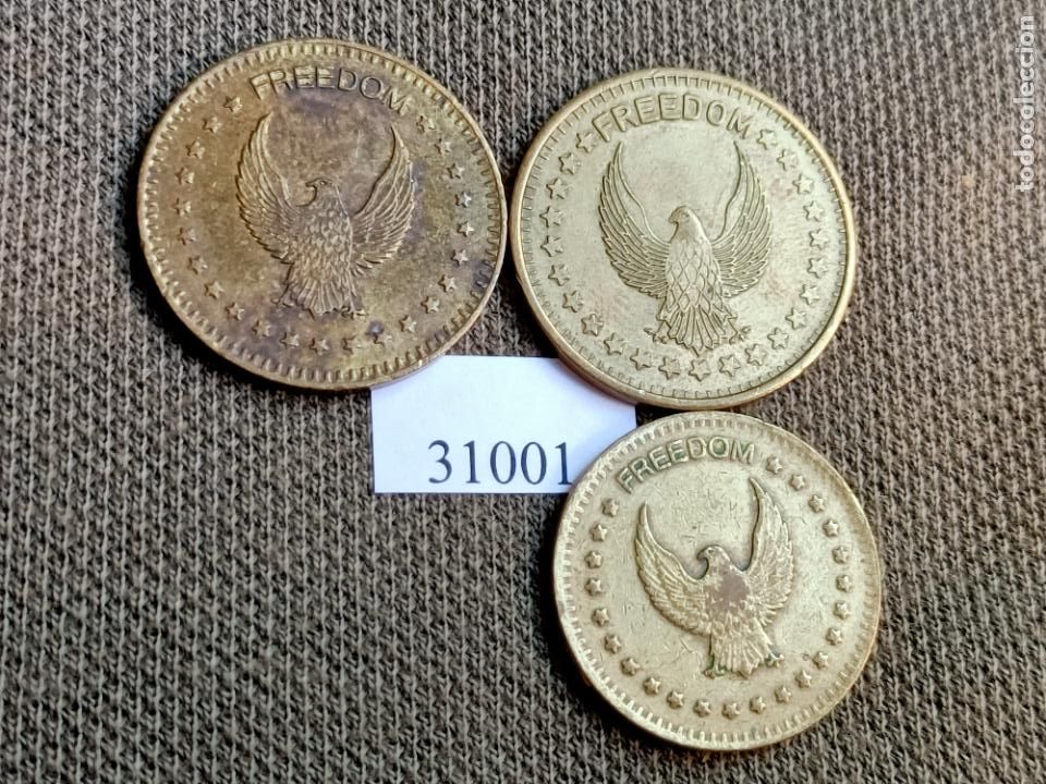 Monedas locales: fichas, lote de 3, token, jet&oacute;n - Foto 2