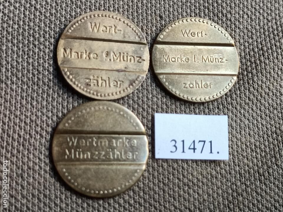 Monete locali: Lote 3 Fichas autolavado, WAG, AEG, token, jeton
