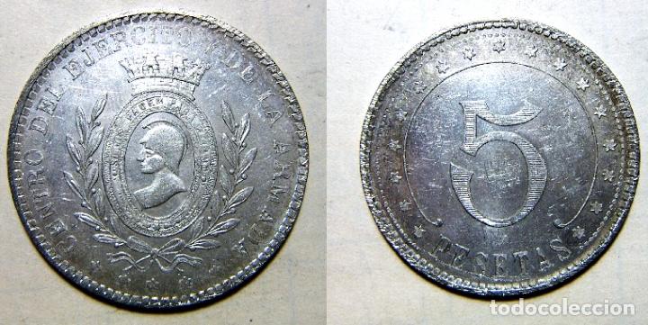 Monedas locales: FICHA DE CASINO 5 PESETAS CENTRO DEL EJ&Eacute;RCITO Y DE LA ARMADA 3.7 CM - Foto 1