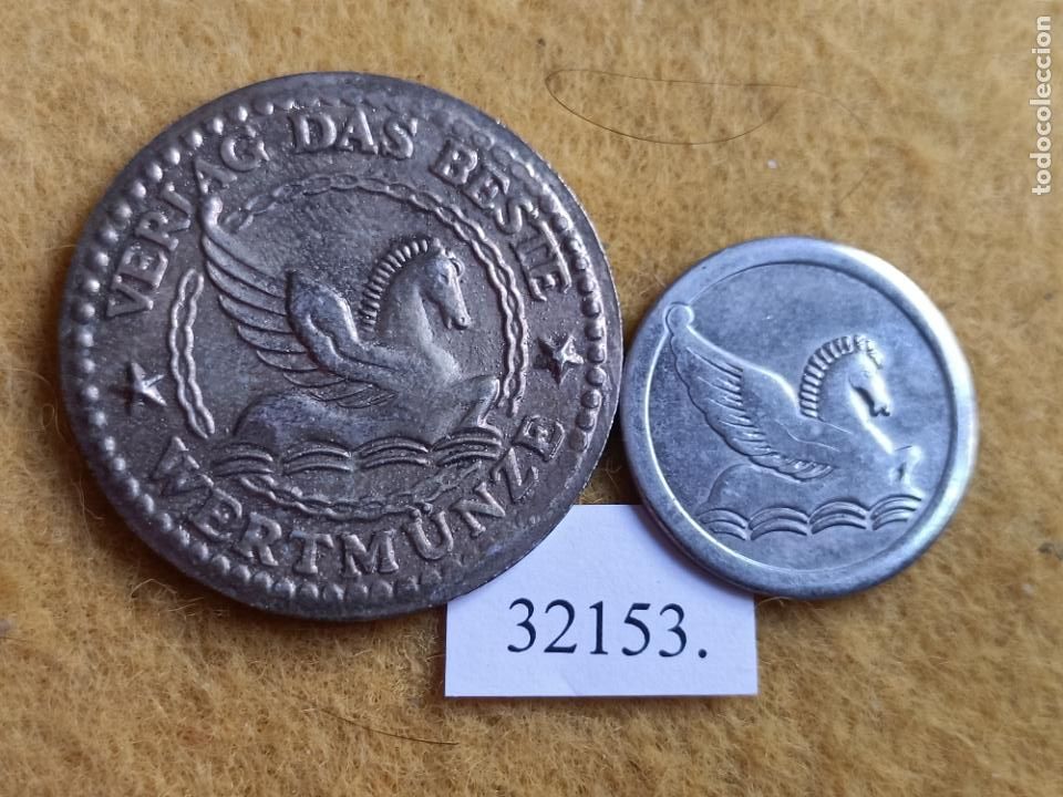 Monedas locales: Lote 2 fichas, token, jet&oacute;n - Foto 1