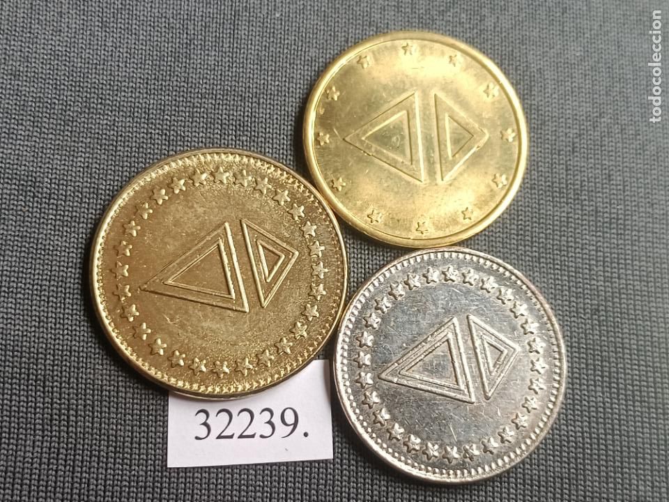 Monedas locales: Lote 3 fichas , token, jeton - Foto 1