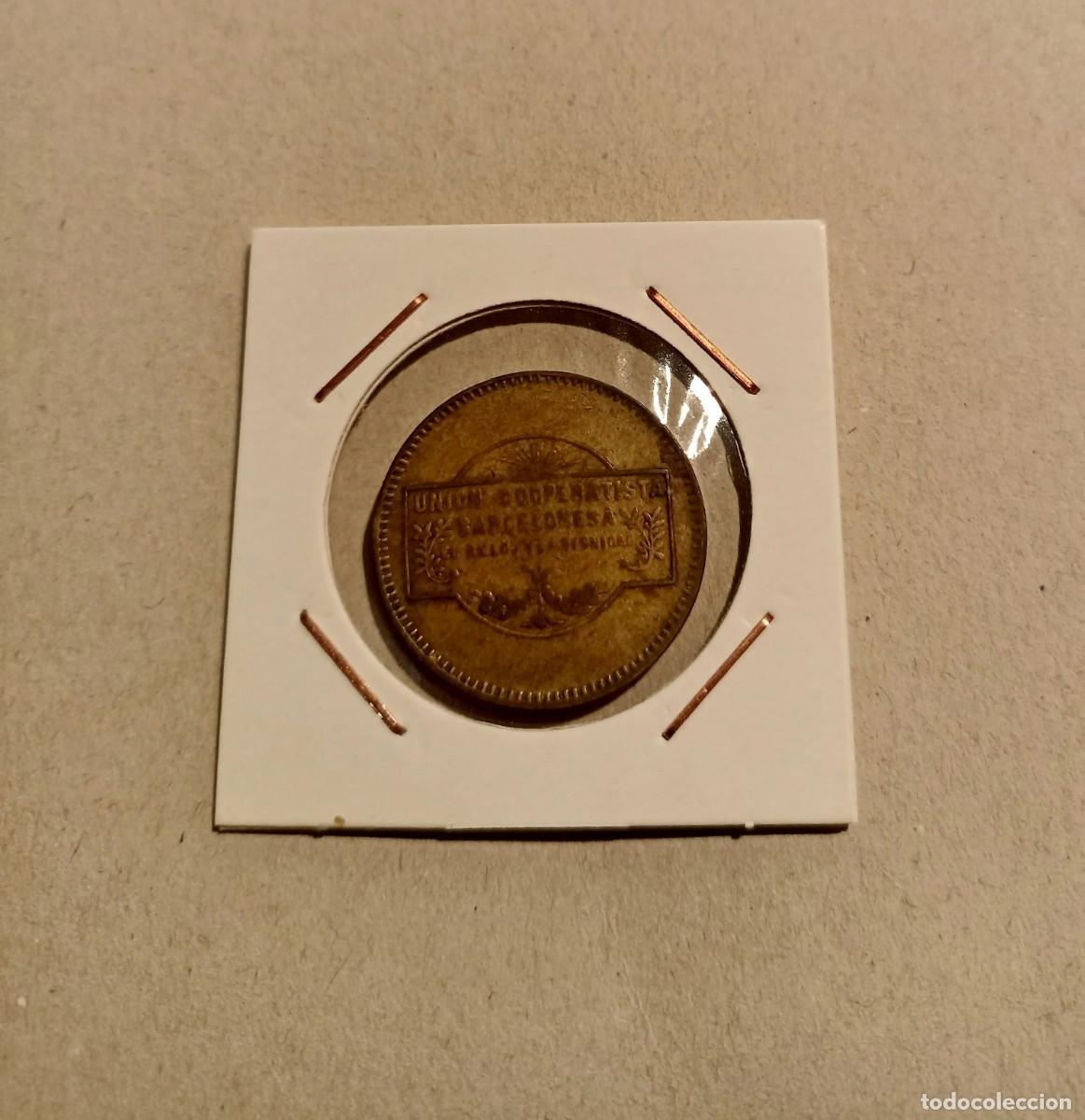 Monedas locales: FICHA UNION COPERATISTA BARCELONESA 10 CENTIMOS - Foto 2