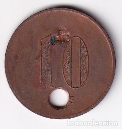 Monedas locales: FICHA DE 10 CENTIMOS DE LA UNION COOPERATIVA BARCELONESA (MONEDA) - Foto 1