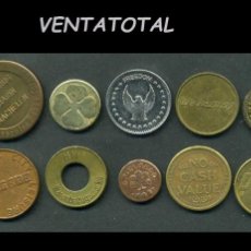 Monedas locales: LOTE DE 10 FICHAS JETON TOKEN ANTIGUOS AUTENTICOS VARIOS TAMAÑOS SON LOS DE LAS FOTOS