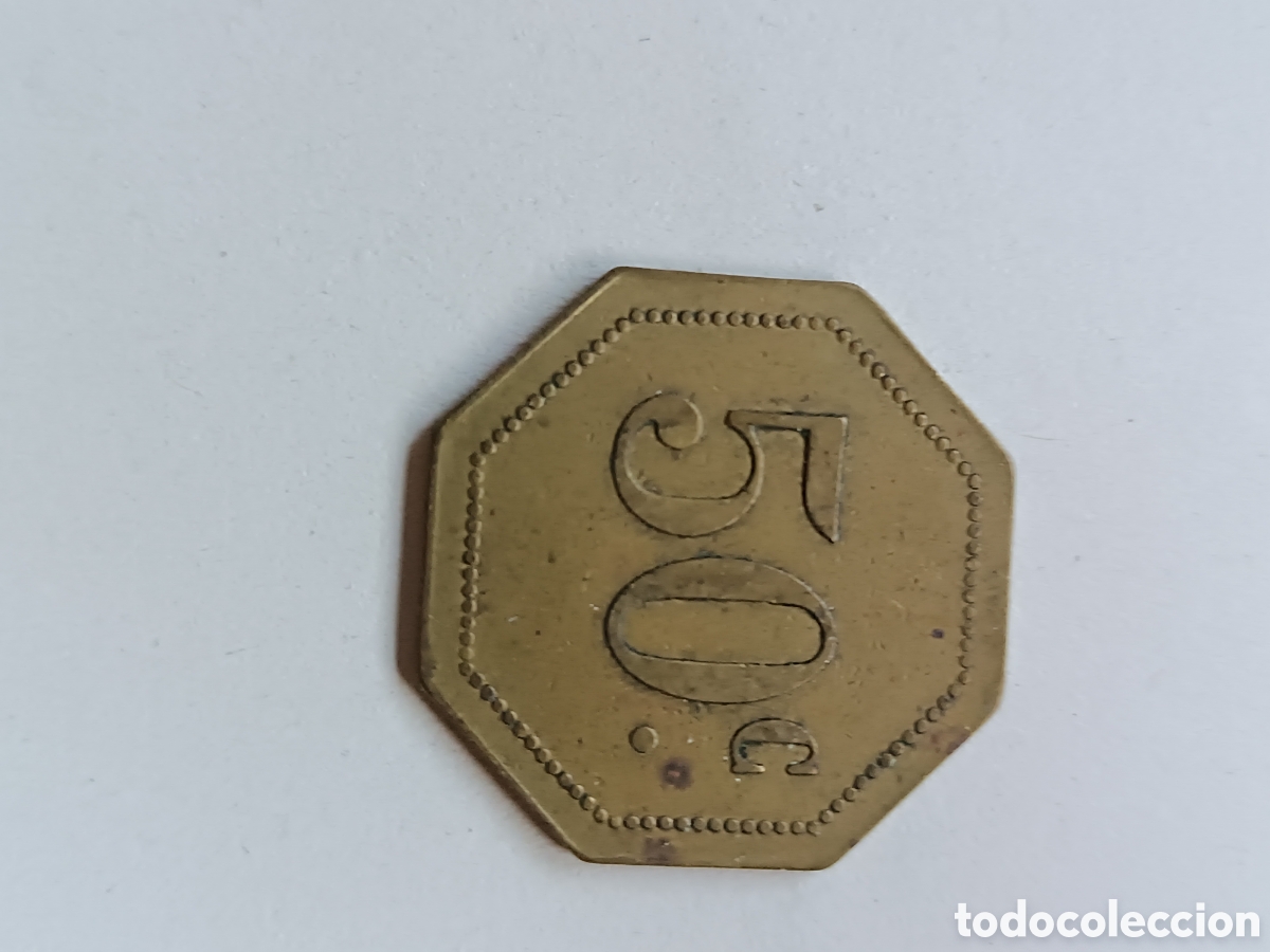 Monedas locales: Ficha 50 c&eacute;ntimos sal&oacute;n imperio coru&ntilde;a - Foto 1