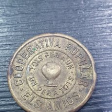 Monedas locales: FICHA COOPERATIVA POPULAR ELS AMICS. TERRASSA. 5 CÉNTIMOS 1935. (L67)