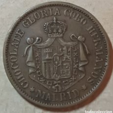 Monete locali: FICHA MEDALLA CHOCOLATE GLORIA COBO HERMANOS LEÓN XIII