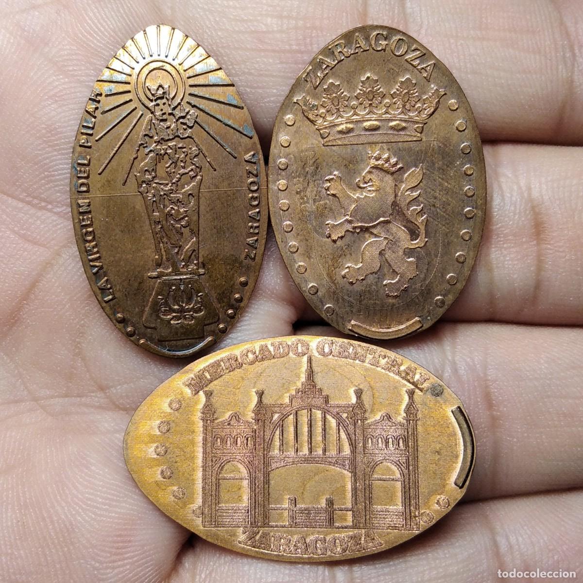 Monedas locales: ZC - ZARAGOZA - 3 MONEDAS ELONGADAS - Foto 1