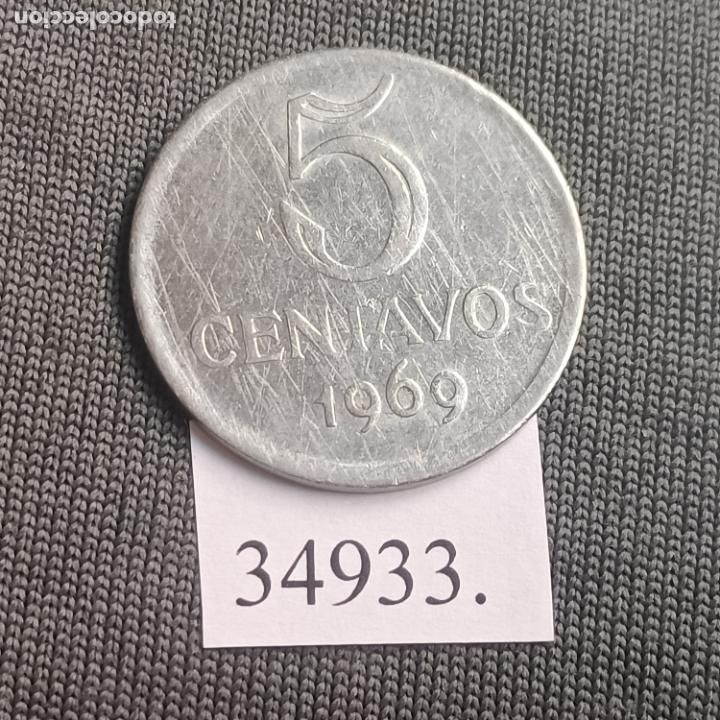 Monedas locales: Brasil 5 c&eacute;ntimos 1969, centavos - Foto 2