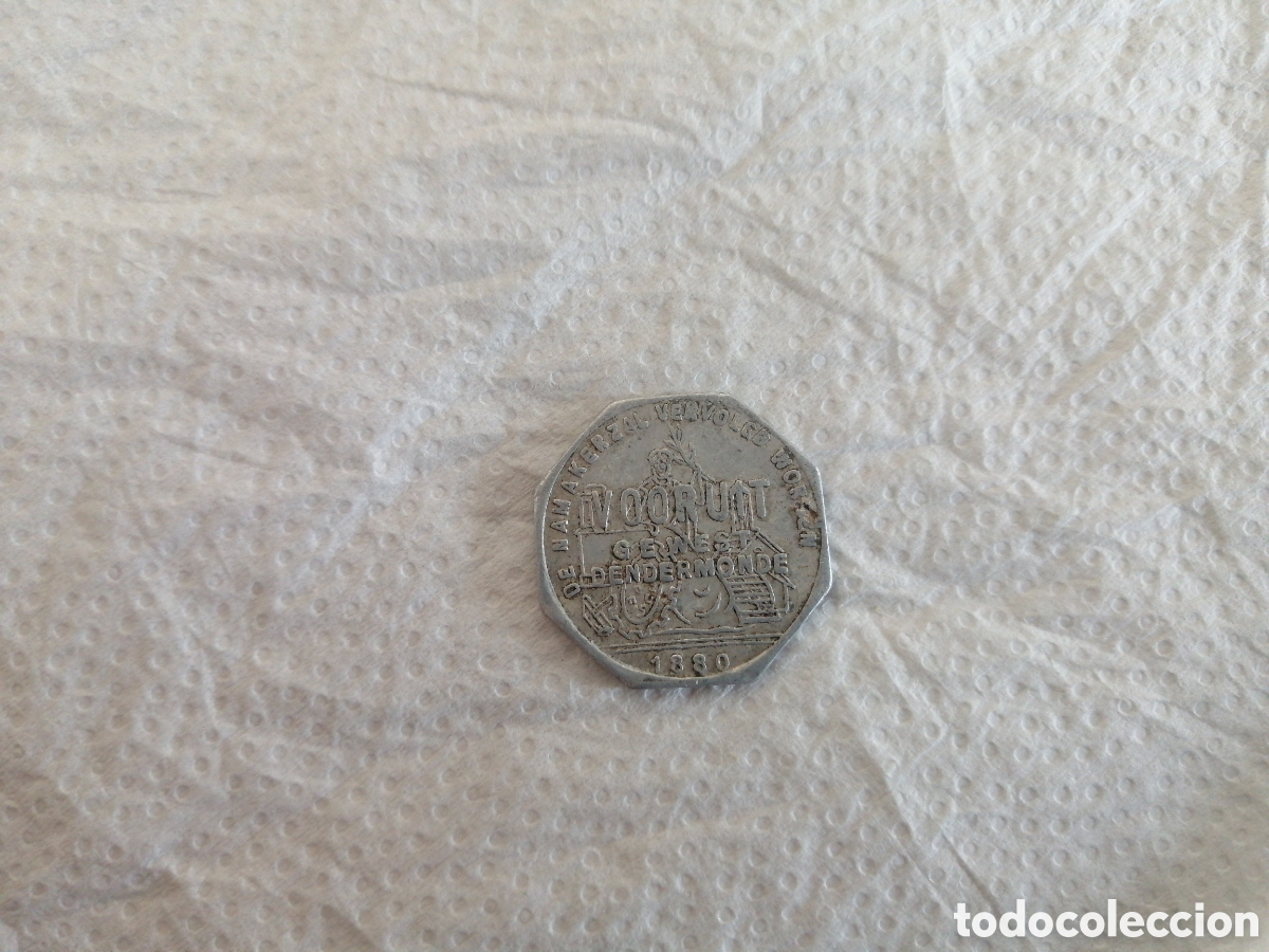 Monedas locales: Ficha de B&eacute;lgica 1880 - Foto 1